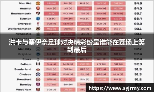 洪卡与塞伊奈足球对决精彩纷呈谁能在赛场上笑到最后